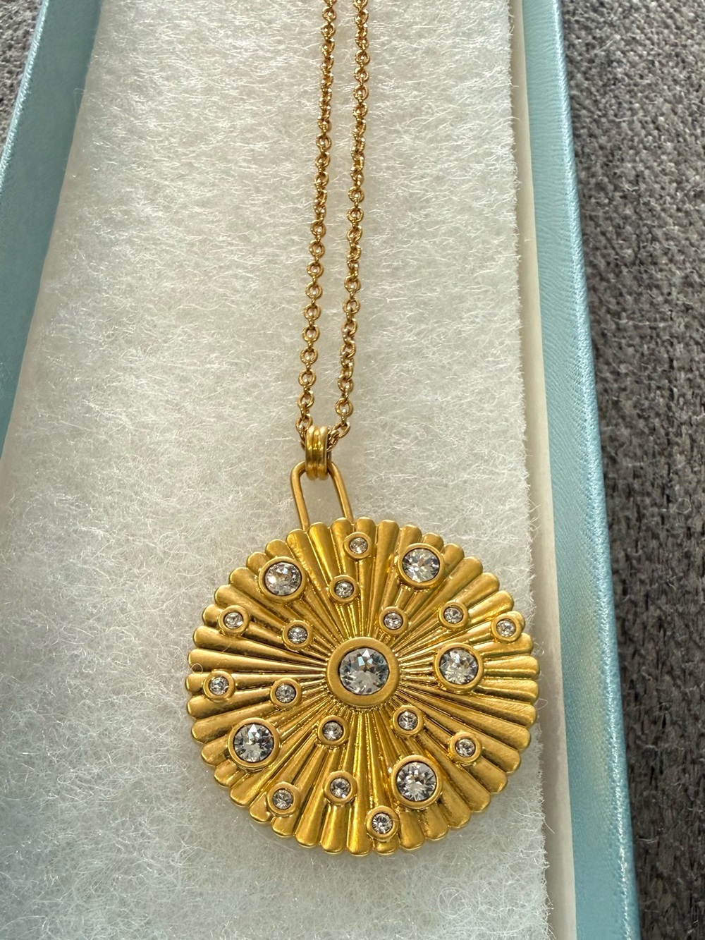 Touchstone Crystal by Swarovski Golden Coin Pendant Necklace (retired) - Picture 4 of 7